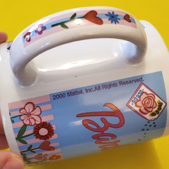 Barbie Garden Ceramic Coffee Mug 🐞 Blue, Lady Bug, Daisy, Flower Seed Packs - Picture 4 of 10